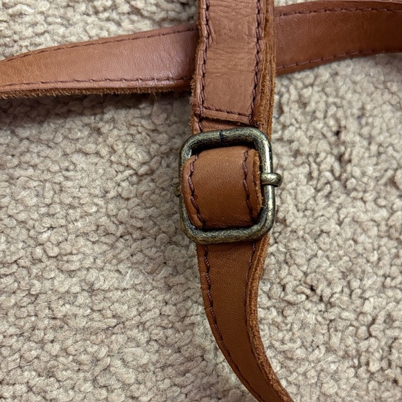 100% Genuine Brown Leather Crossbody Bag Satchel Purse Adjustable Straps Cowboy - Picture 5 of 13